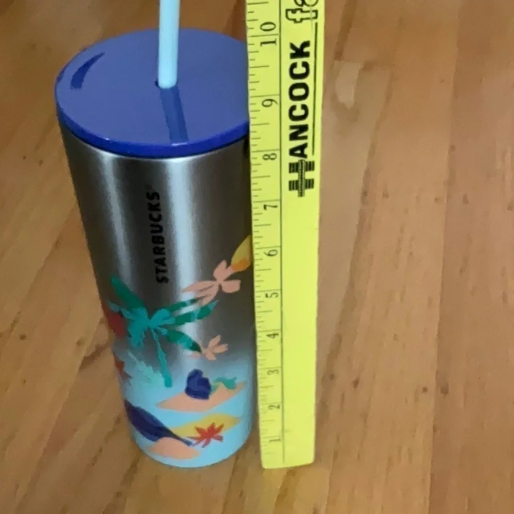 New! Starbucks Summer Beach Mermaid Palm Tree 24 oz Stainless Steel